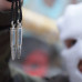 Серебряный кулон патрон АК 7.62  с черными камнями