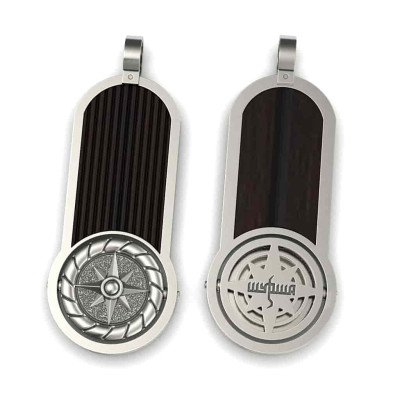 Silver pendant Epaulette - ebony tab